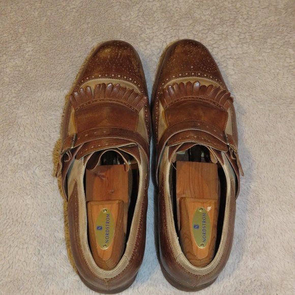 Church\'s Shanghai Brown Cream Leather Two Tone Spectator Kiltie Monk Loafers 10 main image 11